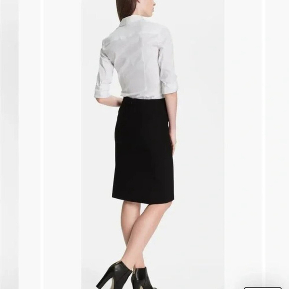 Theory Corpcore Pencil Edition Sleek Fitted Basic Skirt Wool Black Size 4 - Picture 2 of 8